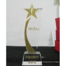 Billige neueste Art fünf Sterne Crystal Trophy Glas Award